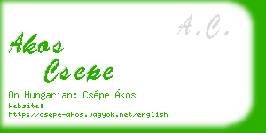 akos csepe business card