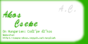 akos csepe business card